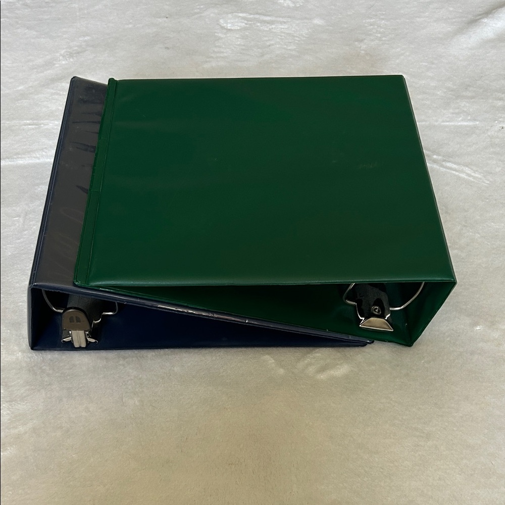 Blue and Green 3” Binders